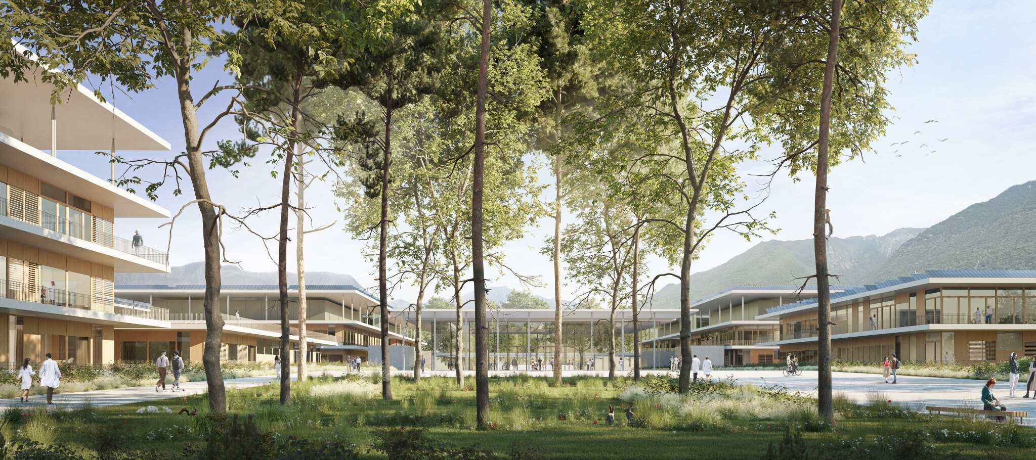 Entrance of the Pansanté Bellinzona regional hospital concept